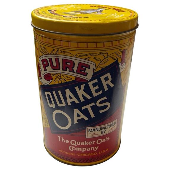 Vintage 1984 Quaker Oats Company Limited Edition Collectible Tin w/ Lid - Picture 1 of 8